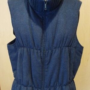 Lafayette 148 Women's Cashmere Size Large Blue Puffer Vest